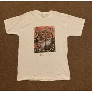 Vintage 00s Wildlife Land Trust Shirt L The Humane Society Of The U.S Baby Fox